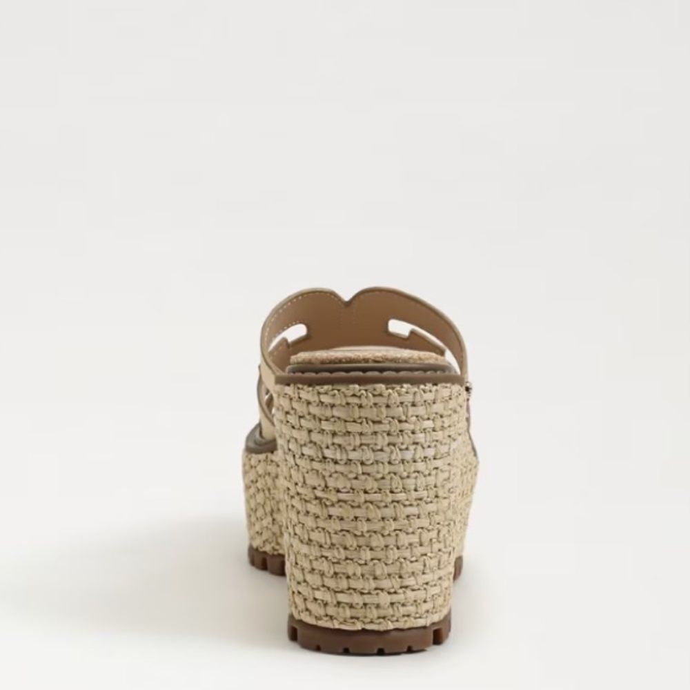 NEW Sam Edelman Laine Platform Wedge Sandal Gold Leather Size 9.5 - Picture 5 of 5